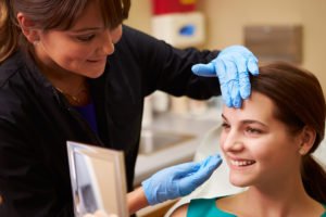 Botox consultation on a young woman