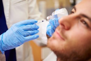 Man getting botox injection