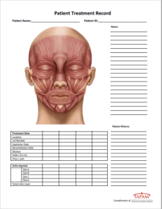 Cosmetic Injectables Patient Chart