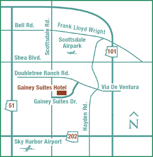 Map location for Sonesta Suites Gainey Ranch