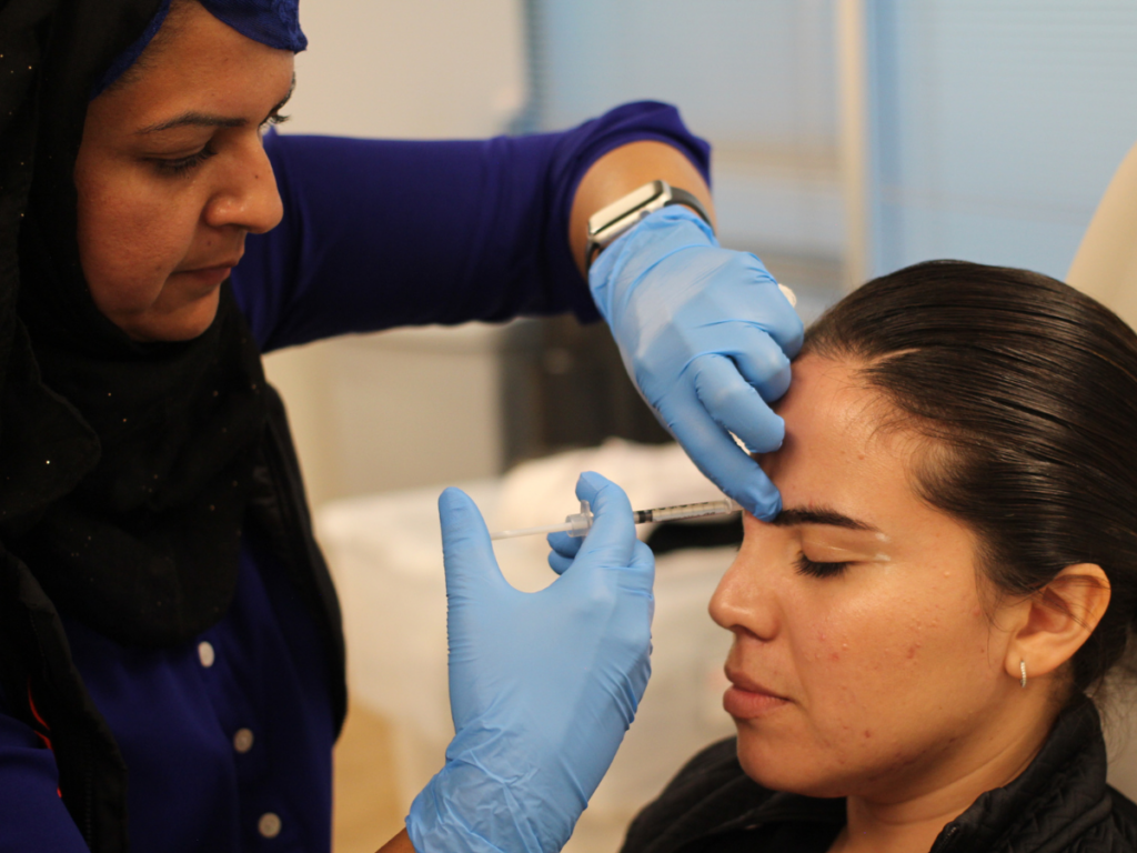 Image of woman receiving Perlane Injection.