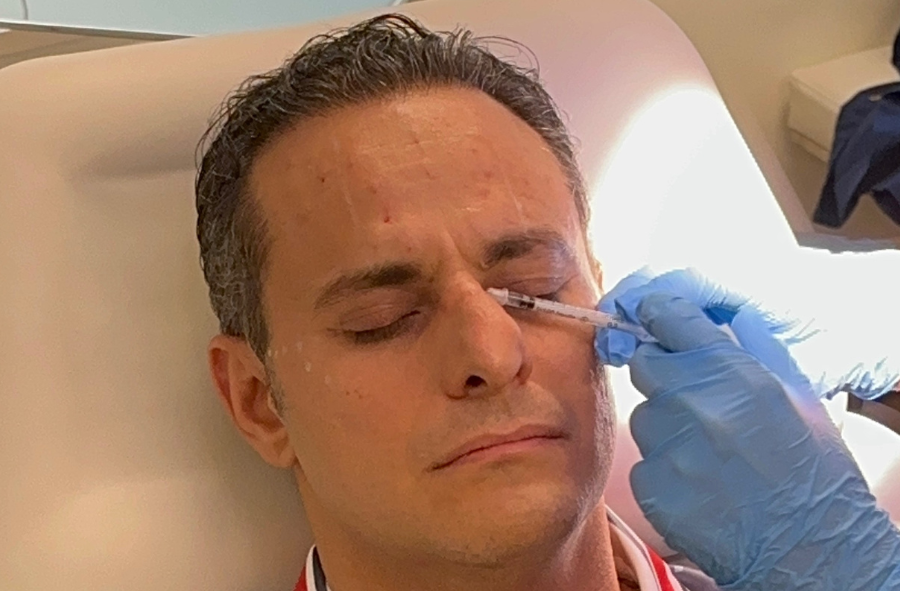 Man receiving a Botox Injection in the blog titled: Too Much Botox®: Botox® Gone Wrong?