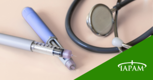 Two semaglutide pens sitting beside a stethoscope